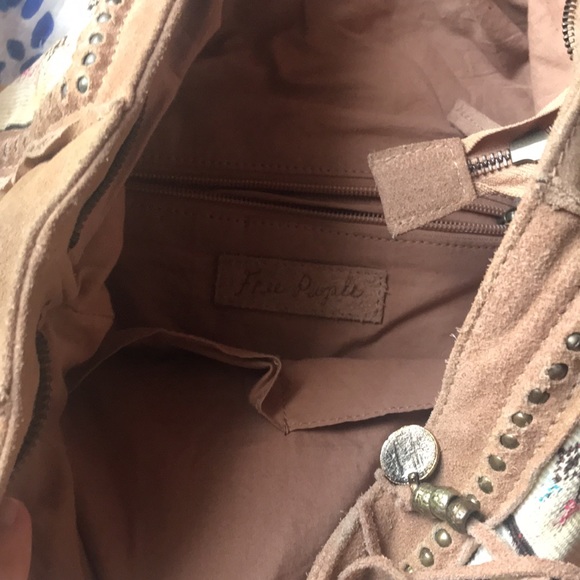 - GORGEOUS free people sling purse leather India tapestry fabric - Picture 5 of 10